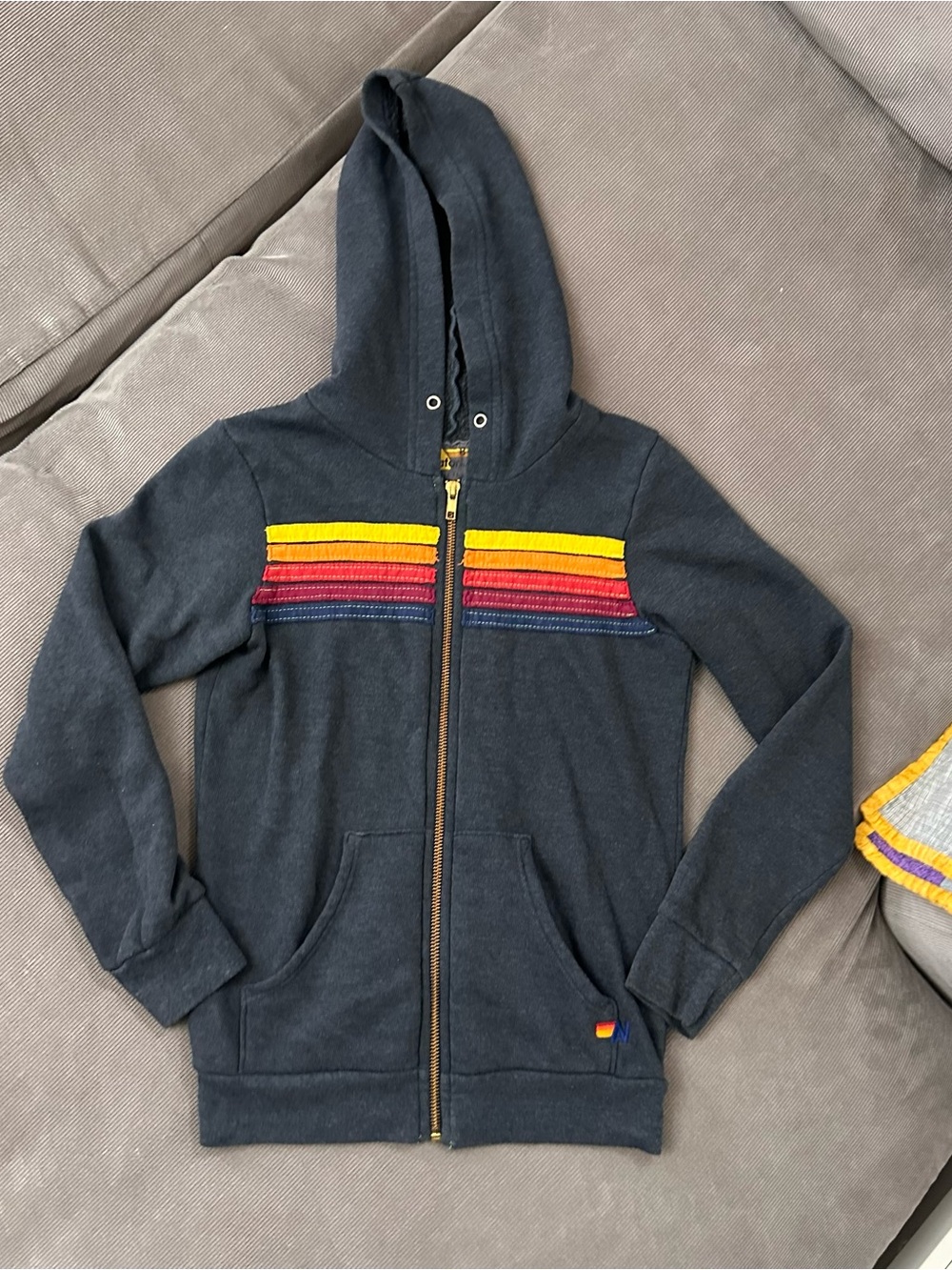 Aviator Nation Kids’ 5 Stripe Full Zip Hoodie Red Size 8